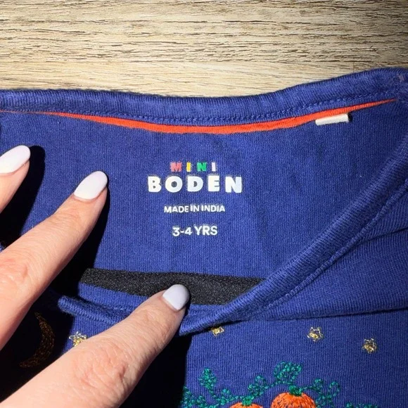 Mini Boden Halloween Shirt Girls 3 4 Haunted House Superstitch Top - Picture 3 of 3